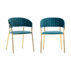 Комплект из 2-х стульев Turner бирюзовый с золотыми ножками