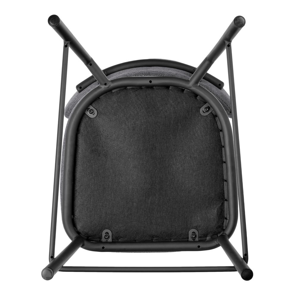 Стул полубарный Lucas 2 серый шенилл с чёрными ножками