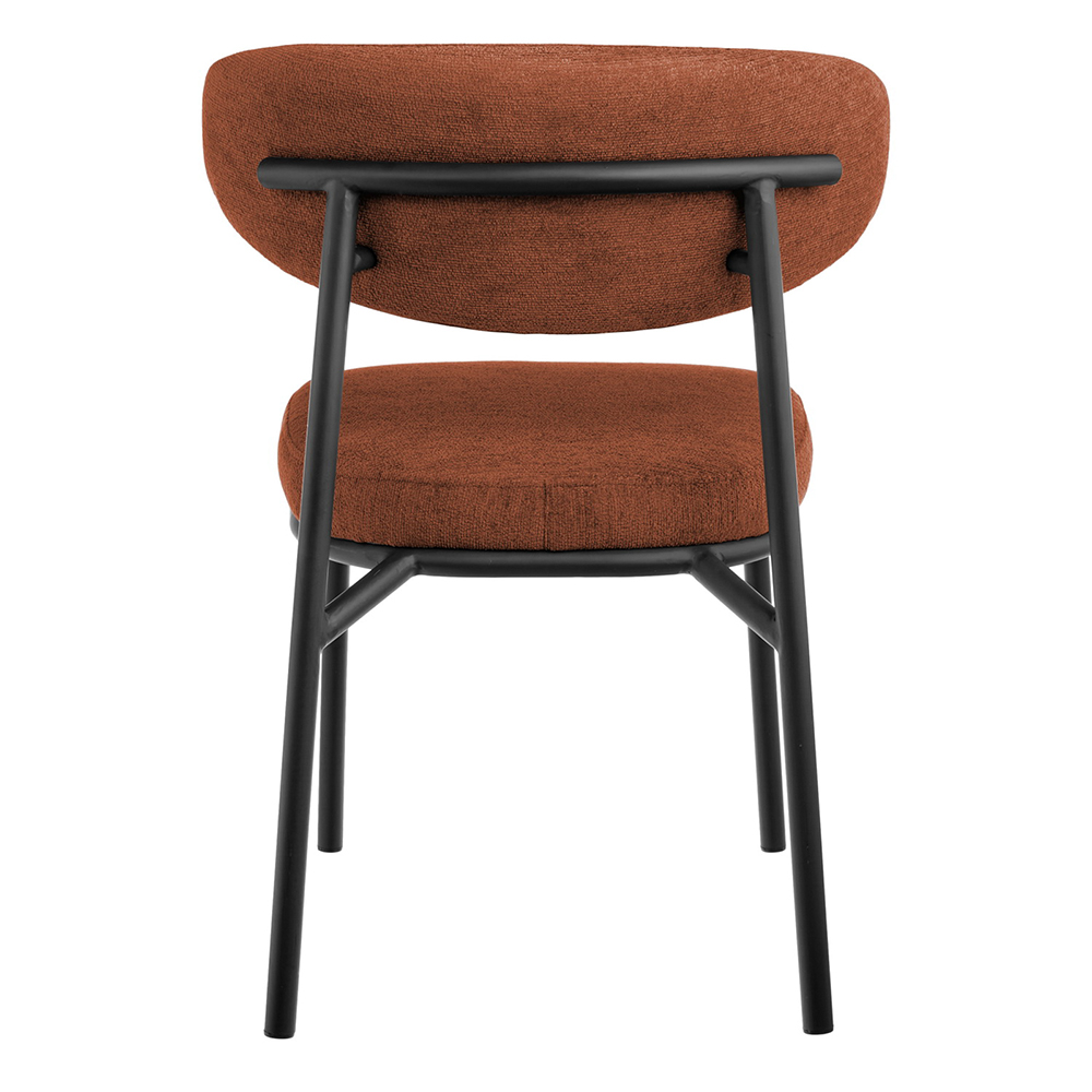 Стул Lucas 2 терракотовый шенилл с чёрными ножками