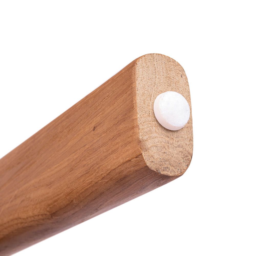 Стул полубарный Rich рогожка бежево-голубая с ножками цвета орех