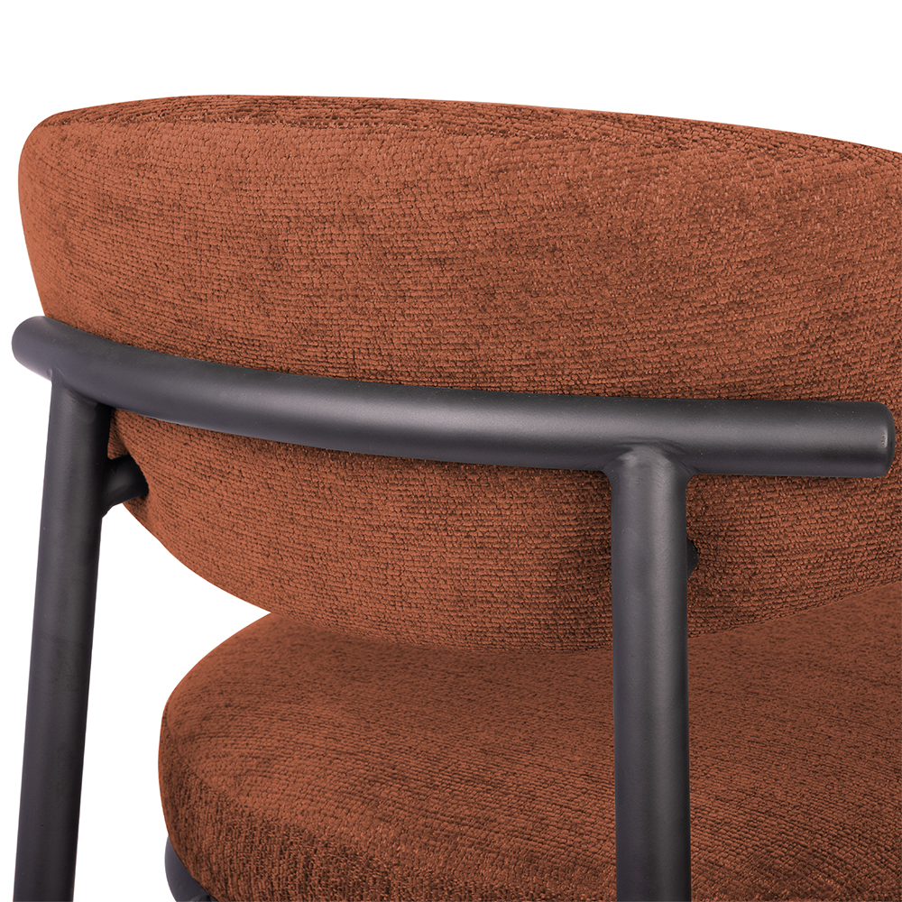 Стул Lucas 2 терракотовый шенилл с чёрными ножками