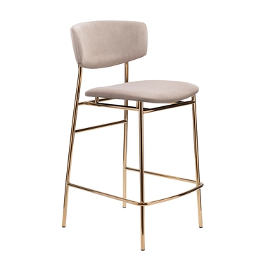 Стул полубарный Elle латте с золотыми ножками