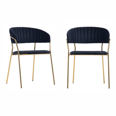 Комплект из 2-х стульев Turner чёрный с золотыми ножками