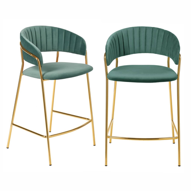 Комплект из 2-х стульев полубарных Turner мятный с золотыми ножками