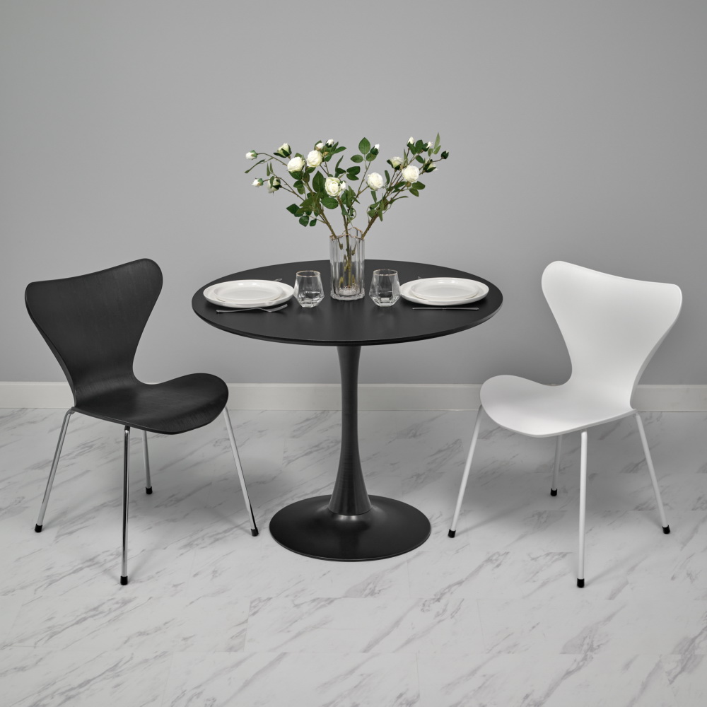 Комплект из 4-х стульев Seven Style белый с белыми ножками