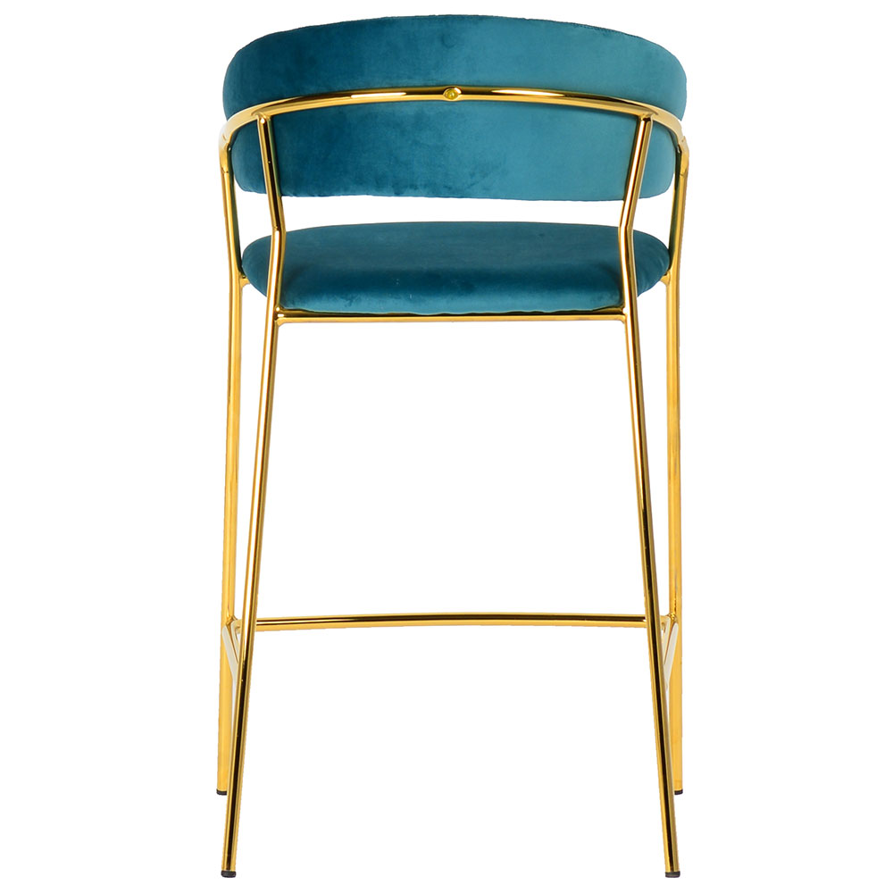 Комплект из 2-х стульев полубарных Turner бирюзовый с золотыми ножками