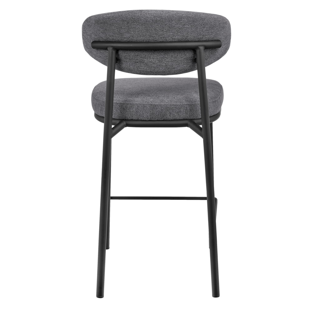 Стул полубарный Lucas 2 серый шенилл с чёрными ножками
