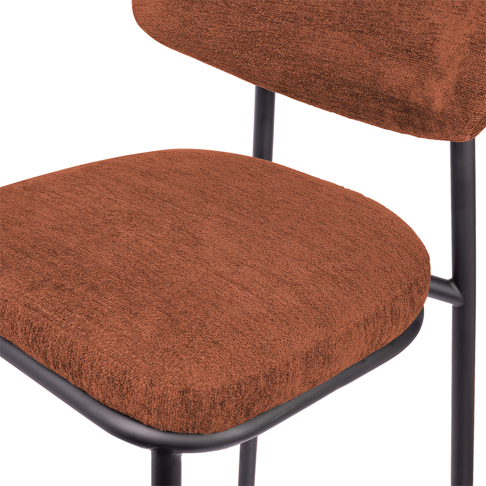 Стул Lucas 2 терракотовый шенилл с чёрными ножками