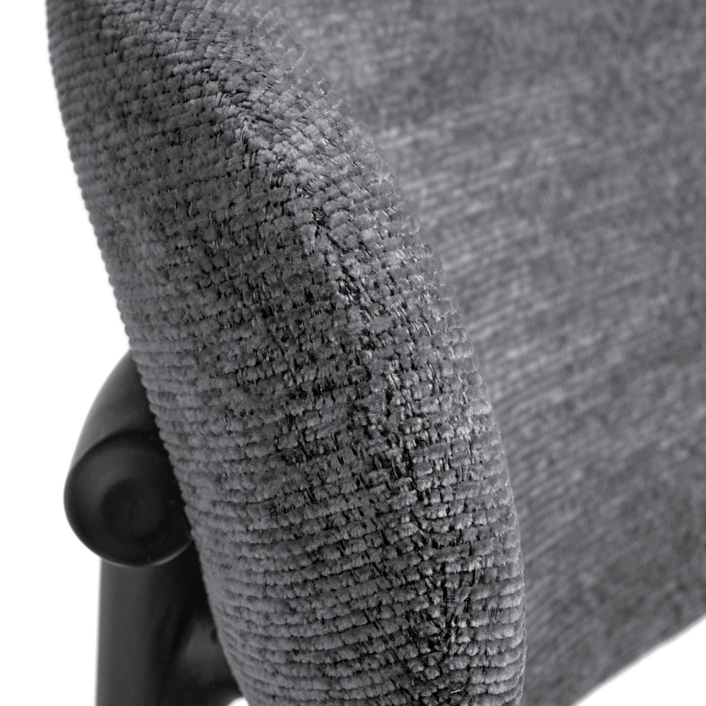 Стул полубарный Lucas 2 серый шенилл с чёрными ножками