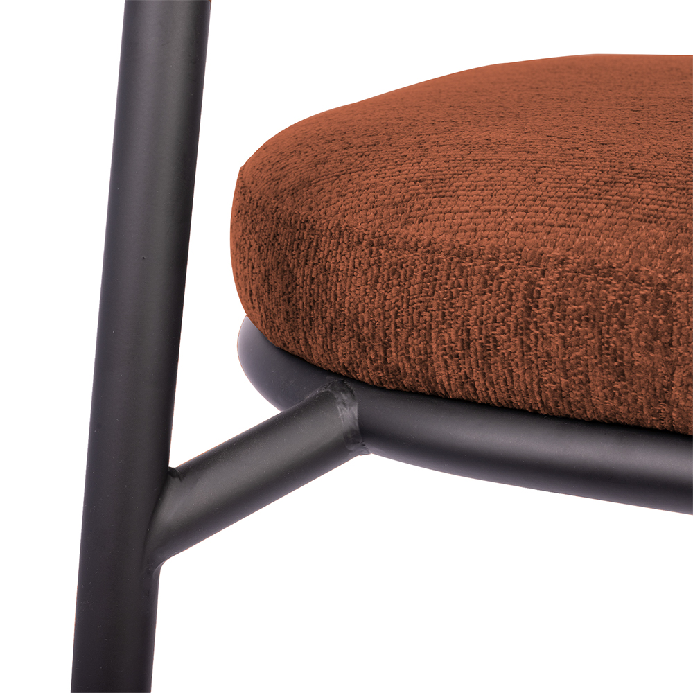 Стул Lucas 2 терракотовый шенилл с чёрными ножками