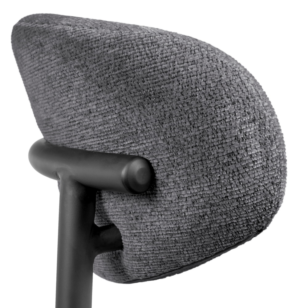 Стул полубарный Lucas 2 серый шенилл с чёрными ножками