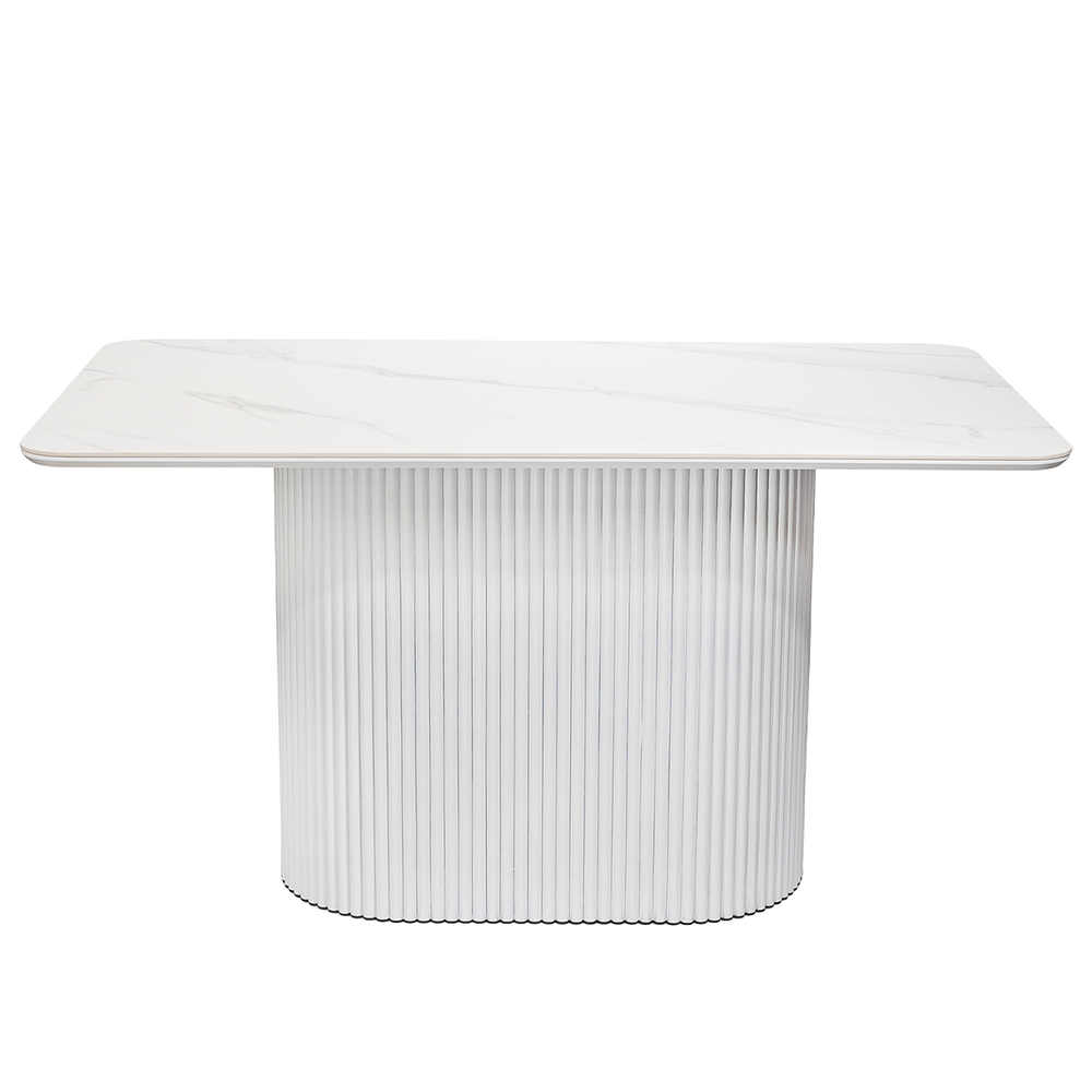 Стол Festa 140x85x77см, керамогранит белый мрамор 