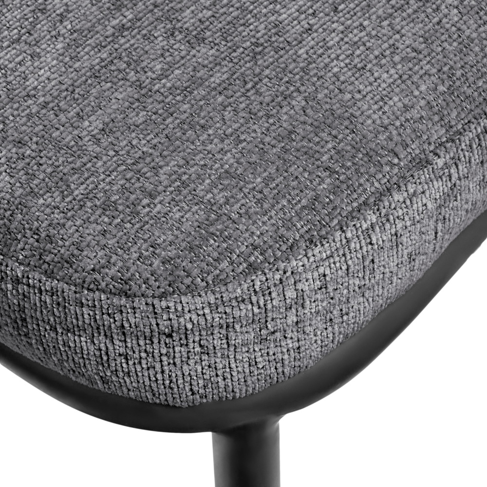 Стул полубарный Lucas 2 серый шенилл с чёрными ножками