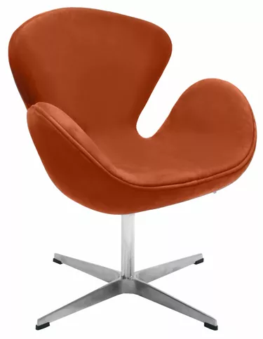 Кресло SWAN STYLE CHAIR терракотовый, искусственная замша