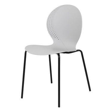 Комплект из 4-х стульев Wave серый с черными ножками