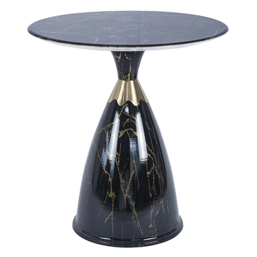 Кофейный столик Secrecy диам.40см x 54см, чёрный мрамор, металл, керамика