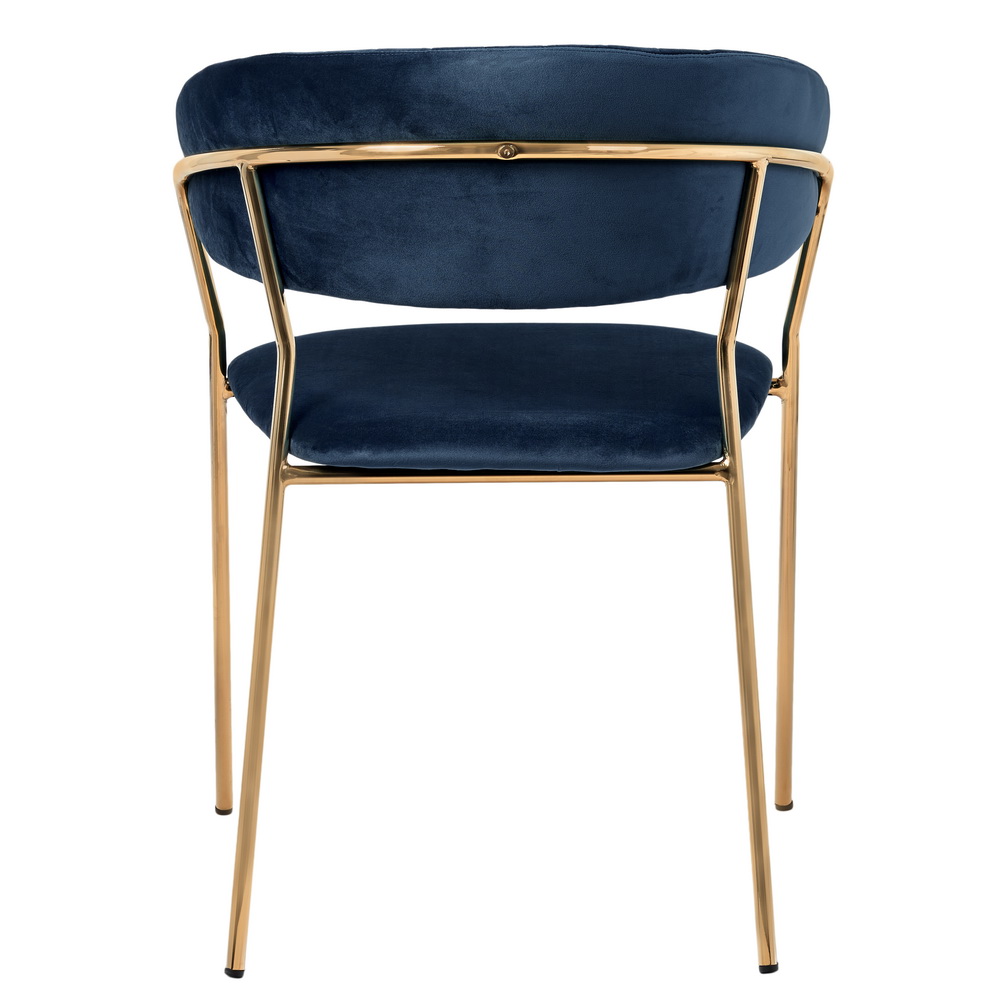 Комплект из 4-х стульев Turin синий, золотые ножки