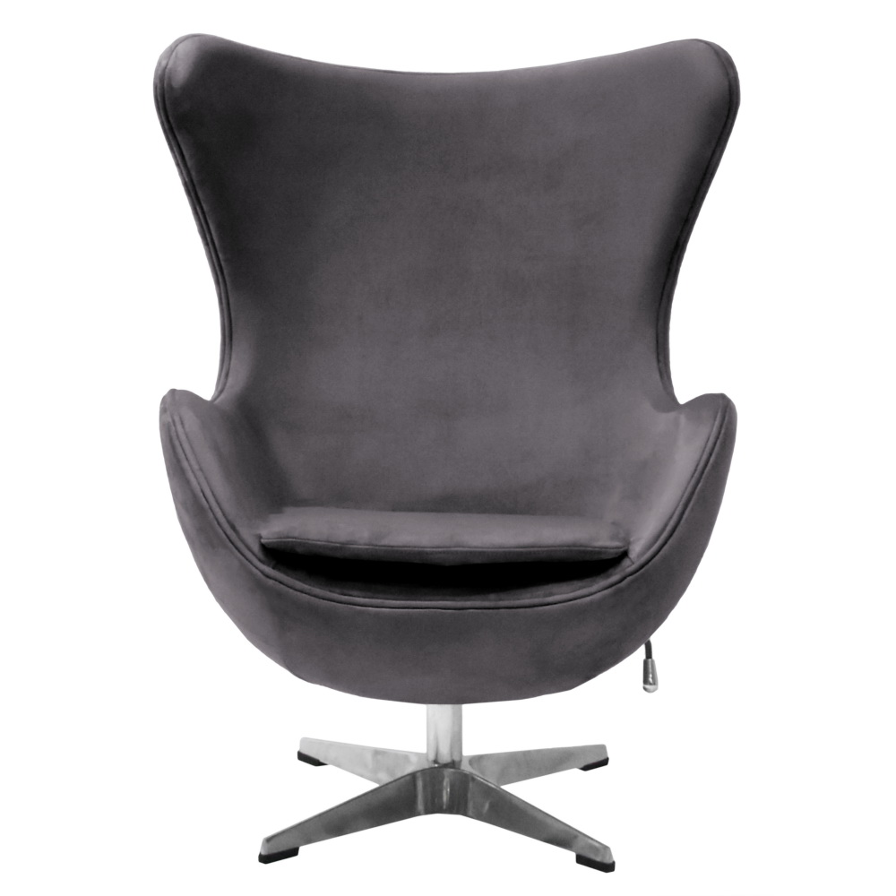 Кресло EGG STYLE CHAIR тёмно-серый, искусственная замша