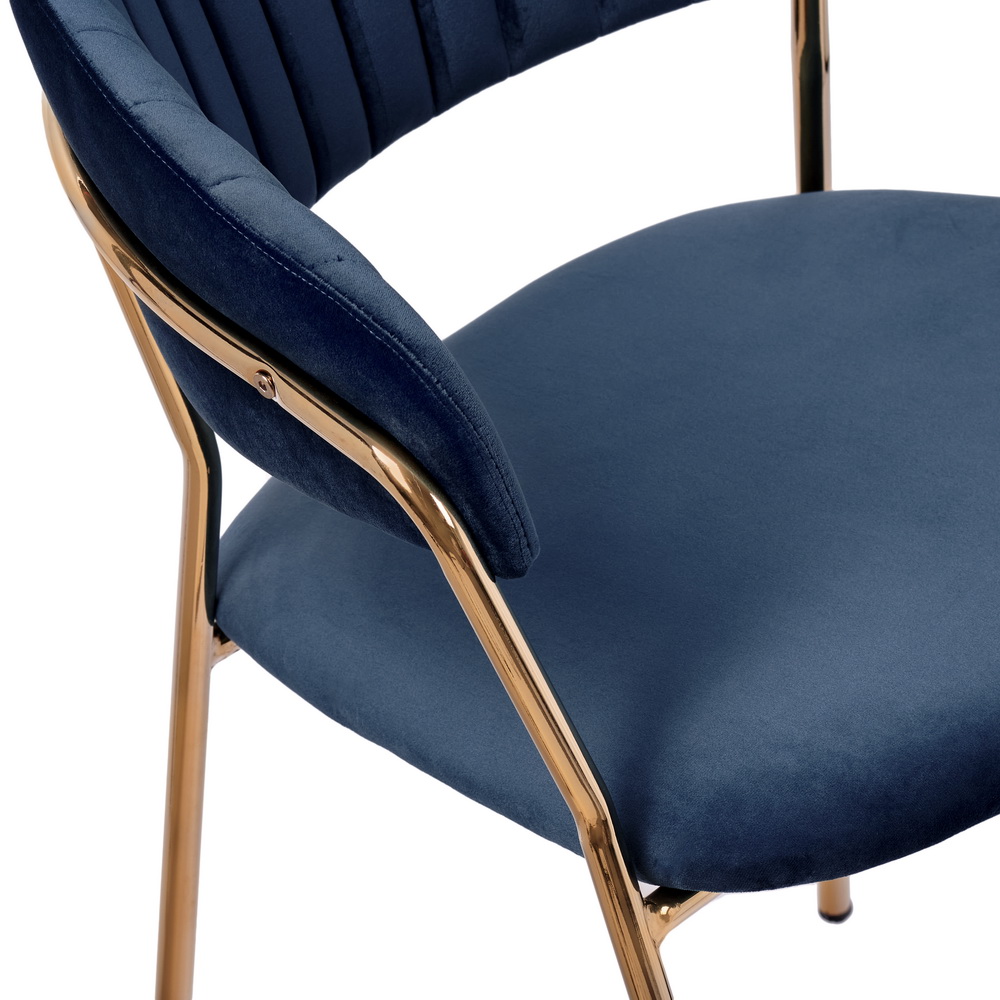 Комплект из 4-х стульев Turin синий, золотые ножки