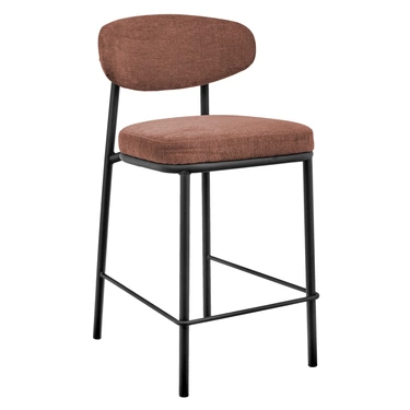 Стул полубарный Lucas 2 терракотовый шенилл с чёрными ножками
