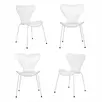 Комплект из 4-х стульев Seven Style белый с белыми ножками