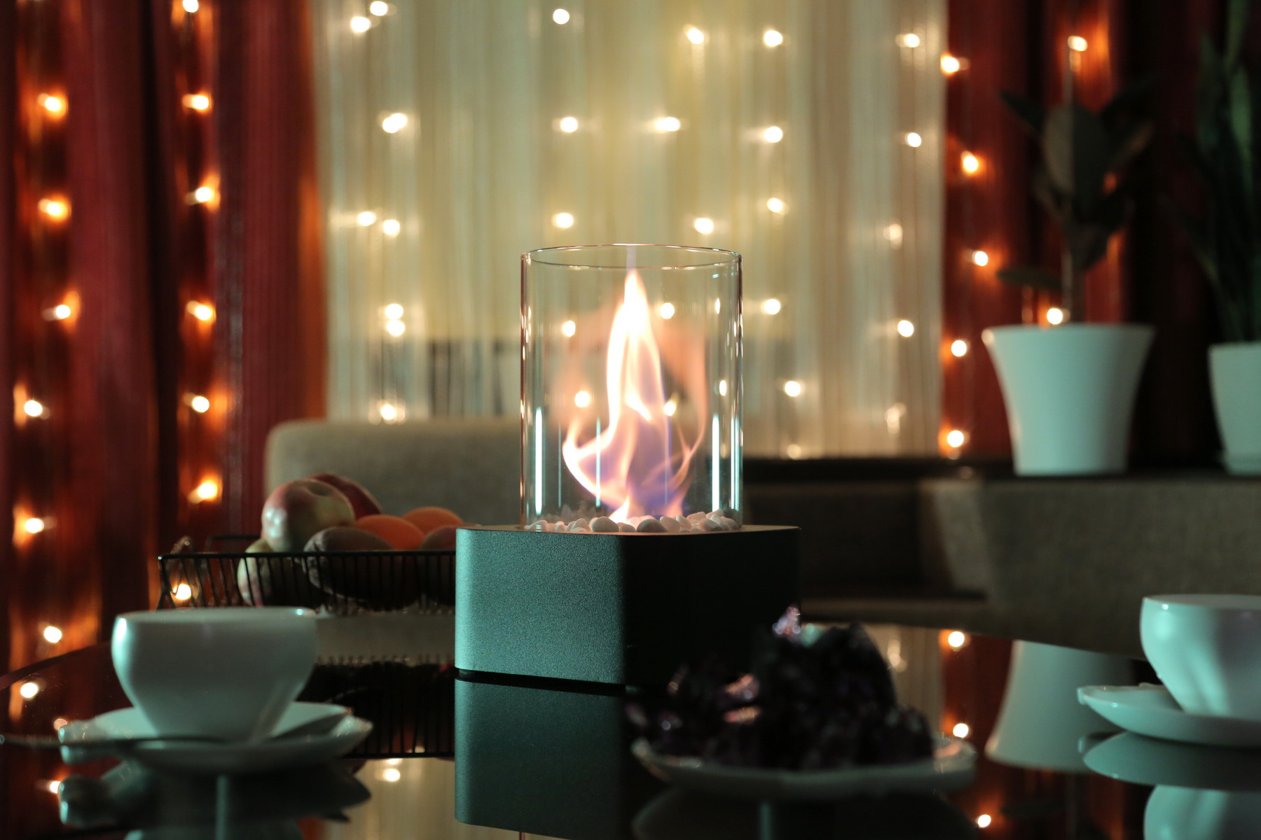 Биокамин настольный "SQUARE", 17x17x25,5 см, из металла, стекла