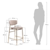 Стул полубарный Elle латте с золотыми ножками