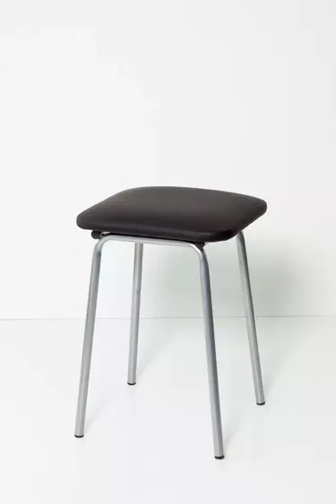 ТАБУРЕТ ЧЁРНЫЙ МЕТАЛЛИЧЕСКИЙ ПРАКТИК-МИНИ (серебро, С.-221)