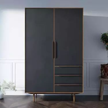 Шкаф чёрный с ящиками в скандинавском стиле "Bruni Black"