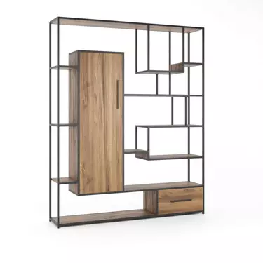 Стеллаж с дверкой и ящиком 04-15