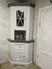 Надстройка комода углового (буфет угловой) Форест белый воск/серый