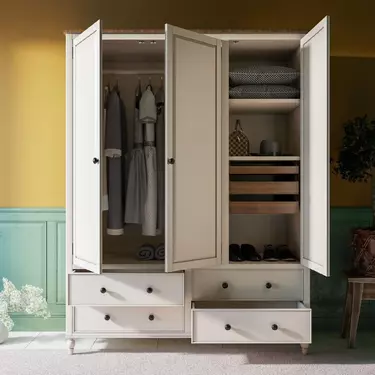   Шкаф 3 створчатый белый «Odri" с ящиками  