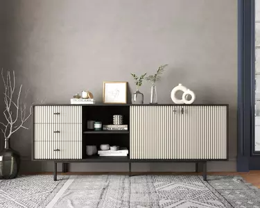 Комод с дверками и нишей "Emerson" арт EM15/milky/L