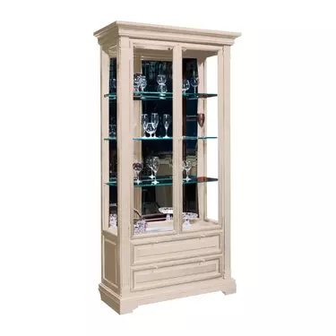 Шкаф Порто с витриной и ящ.ГМ 5907Е, крем с патиной