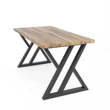 Обеденный стол лофт массив 06-14