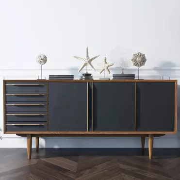 Комод с ящиками "Bruni Black" три дверки