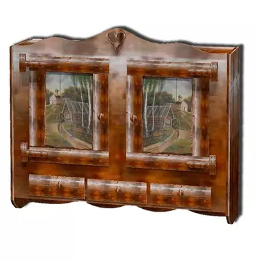 Шкаф Иван да Марья ВК 001 Р3-01 с резьбой и росписью