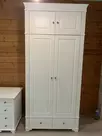 Шкаф белый 2 ящика Бейли 2-ств белый воск