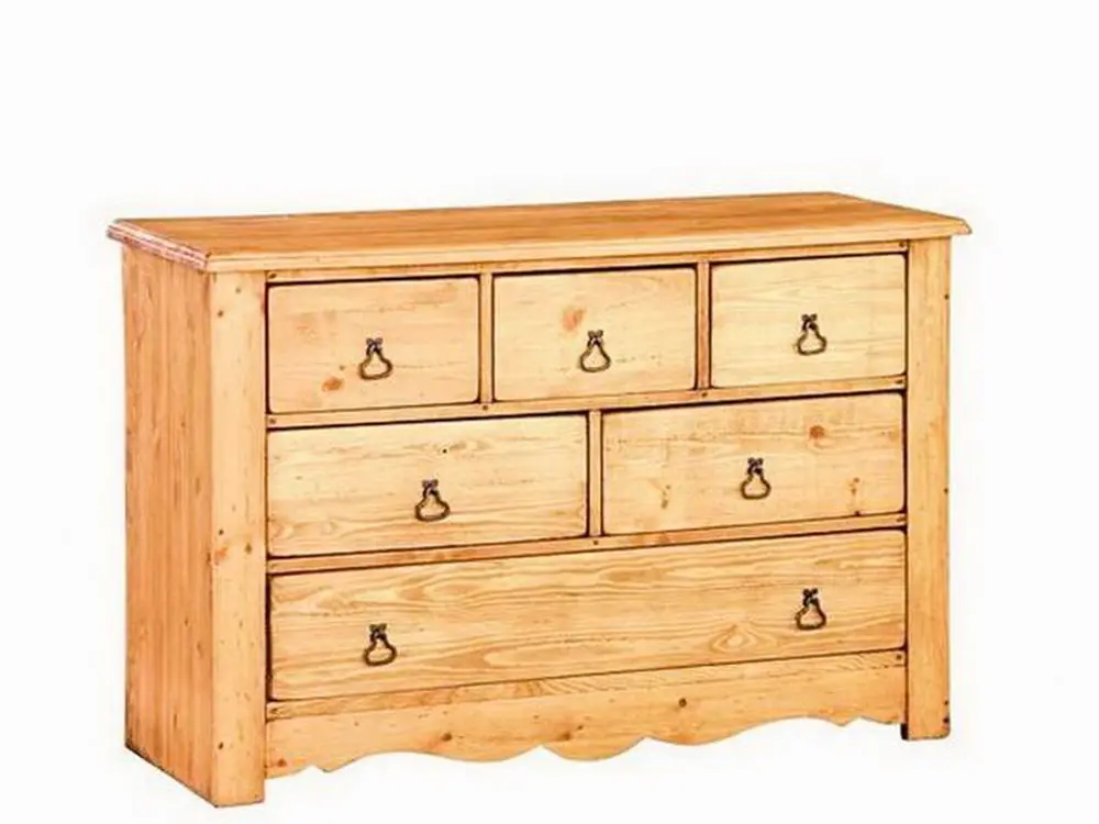 Комод с 6 ящиками из сосны Монтаньярд 6T MONTA