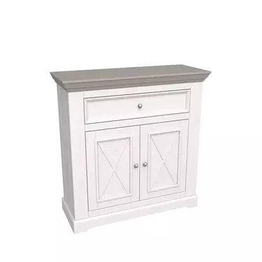 Комод Форест 2 двери 1 ящик с 2 полками Форест белый воск/серый