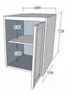 Шкаф настенный Шалёр 600х350х720  (петли справа)