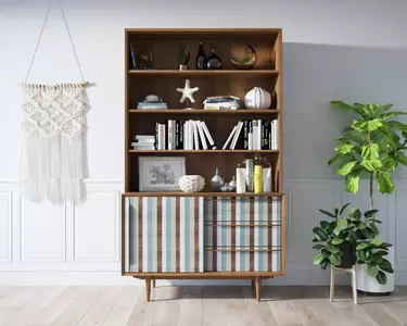   Стеллаж массив дерева "Bruni print 1" с дверками  