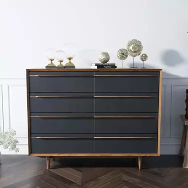 Комод массив «Bruni Black" на восемь ящиков