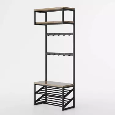 Вешалка лофт чёрная 01-02