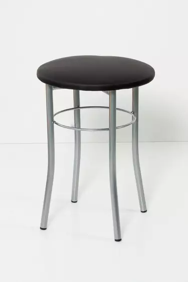 ТАБУРЕТ ЧЁРНЫЙ МЕТАЛЛИЧЕСКИЙ ЭКСТРА (серебро, С.-118)