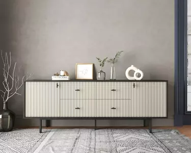 Комод две дверки и четыре ящика "Emerson" арт EM19/milky/L