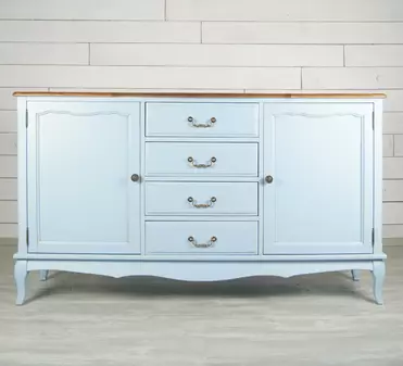 Голубой комод Leontina с дверками и ящиками