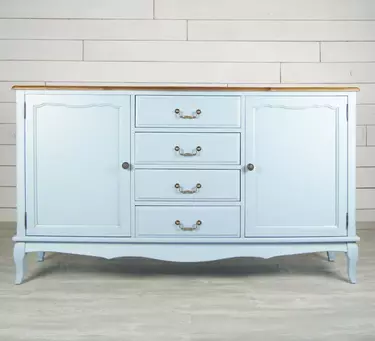 Голубой комод Leontina с дверками и ящиками