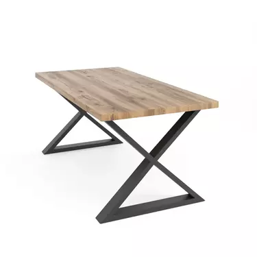 Обеденный стол массив лофт 06-11