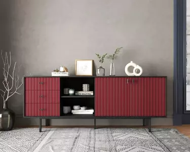 Комод с дверками и нишей "Emerson" арт EM15/red/L